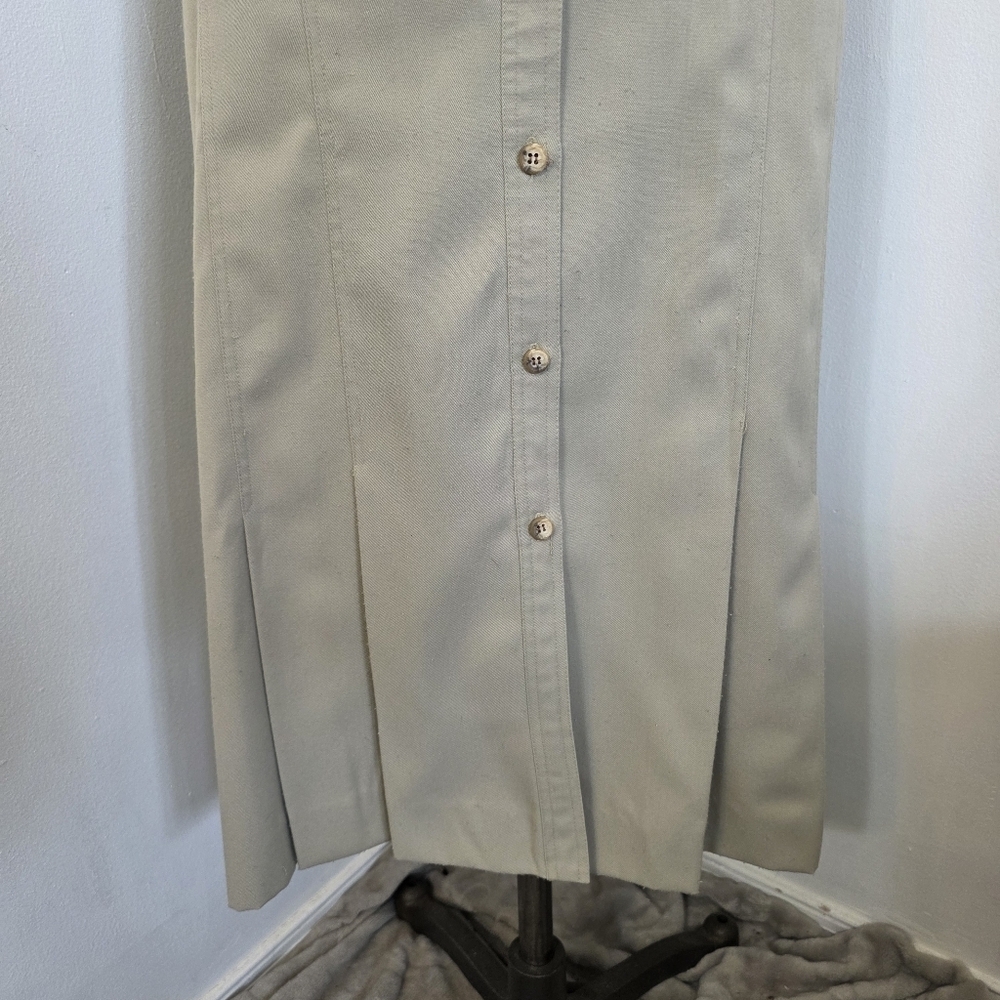 Vintage Kasper For ASL Khaki Button Down Shirt Dress - Picture 5 of 10